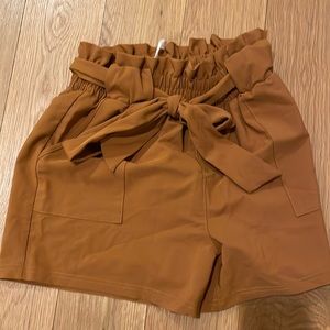 High waisted shorts, copper